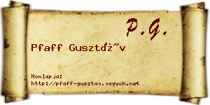 Pfaff Gusztáv névjegykártya