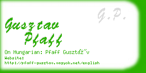 gusztav pfaff business card